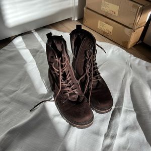 BamBoo Dark Brown Combat Boots